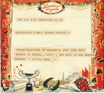 Telegram from 1959, Kibble's centenary celebrations