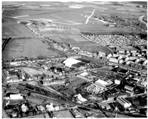 Aerial shot of Paisley, showing Kibble school