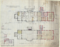 Old architects drawings of original school building