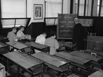 Mock up of an old classroom, Scotland Street School Museum