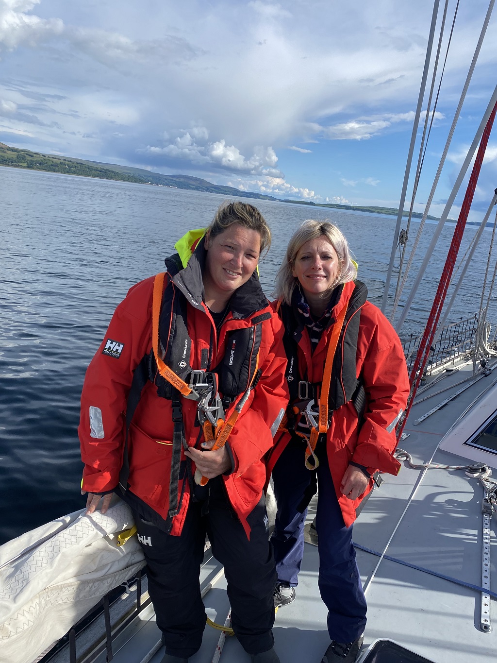 Staff on sail boat